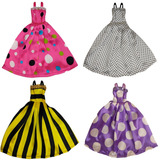 Kit Com 3 Vestidos Longos Para Bonecas Tecido Cetim