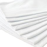 Kit Com 30 Panos De Prato Pé De Galinha Branco Liso Algodão 41x66cm