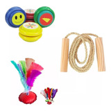 Kit Com 30 Peteca 30 Pula Corda 30 Ioiô Festa Junina