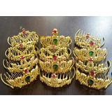 Kit Com 36 Mini Coroas De Princesa 7x5cm Festa