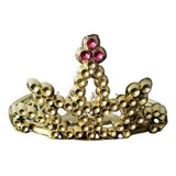 Kit Com 36 Unidades De Mini Coroa De Princesa Dourada Pente