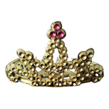 Kit Com 36 Unidades De Mini Coroa De Princesa Dourada Pente