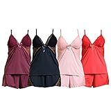 Kit Com 4 Baby Dolls Renda Sortidos Confortável Renda Luxo Tamanho M 38 40 Cor Preto Gênero Feminino