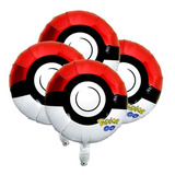 Kit Com 4 Balão Festa Pokebola Pokemon