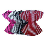 Kit Com 4 Blusa T-shirt Feminina Baby Look Estampas Listrada