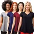 Kit Com 4 Blusas Bata Feminina Manga Curta Camiseta Básica