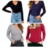 Kit Com 4 Blusinha Manga Longa Babylook Comprida Viscolycra 