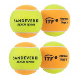 Kit Com 4 Bolas Beach Tennis Bolinha Tênis Praia Sandever