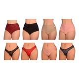 Kit Com 4 Calcinhas Microfibra Plus Size 4 Calçola Algodão