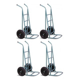 Kit Com 4 Carro Armazém 300 Kg   Pneu Câmara   Metalpama