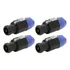 Kit Com 4 Conectores Plug Speakon 4 Polos Com Trava Com