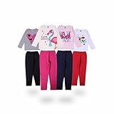 Kit Com 4 Conjuntos De Blusas Manga Longa E Calças Infantil Em Moleton Lisas Meia Estação Tamanho 8