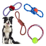 Kit Com 4 Cordas Brinquedos Para Cachorros Morder Puxar