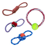 Kit Com 4 Cordas Brinquedos Para Cachorros Morder Puxar