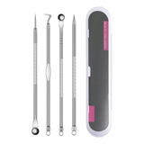 Kit Com 4 Extrator Cravos Espinhas Cureta Tira Acne Limpeza