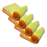 Kit Com 4 Flanela Autoamerica 60x40 sem Embalagem Cor Amarelo
