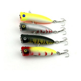 Kit Com 4 Isca Artificial Superficie Tucunaré Dourado Robalo