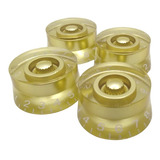 Kit Com 4 Knob Dourado Para Guitarra Baixo Les Paul Sg Prs