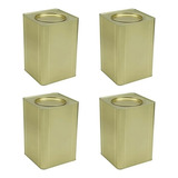 Kit Com 4 Latas Metalica Vazia Quadrada Com Tampa 18 Litros