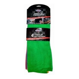 Kit Com 4 Panos De Microfibra Flanela Lava Carro Anti Risco