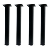 Kit Com 4 Pés De Ferro Cannes Quadrado Mesa 70cm Aço Forte
