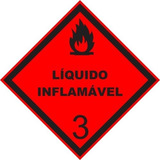 Kit Com 4 Placas Simbologia Líquido Inflamável 3   30x30cm