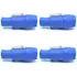 Kit Com 4 Plugs  Conectores Powercon Macho Azul Nac3fca C nf