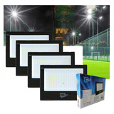 Kit Com 4 Refletores 300w Holofote Led Resistente A Chuva Cor Da Luz Branco Frio 6500k Carcaça Aluminio Preto Bivolt 110v 220v Durabilidade 25000 Horas
