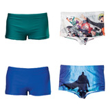 Kit Com 4 Sunga Boxer Cueca Criança Juvenil Proteção Verão