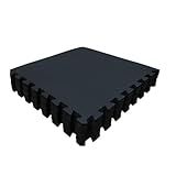 Kit Com 4 Tatames Tapetes EVA Com Borda 50cm X 50cm X 1cm Preto