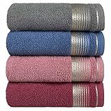 Kit Com 4 Toalhas De Rosto Gigante Alta Absorção Sublime 45x70cm - Central Toalhas -KIT 1-