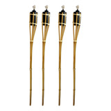 Kit Com 4 Tochas De Bambu Iluminação Decoração Luau