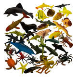 Kit Com 40 Miniaturas De Animais Dos Mares E Oceanos Lindos!