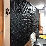 Kit Com 40 Placas 3D AutoAdesiva Preta Revestimento De Parede Primavera 50x50cm 10m-