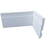 Kit Com 5 Barras De Rodapé De Poliestireno Frisado Branco 10cm De Altura 10x1x240cm 