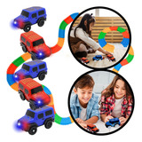 Kit Com 5 Carrinhos 3 Pistas Trilha Maluca Com 168 Blocos