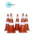 Kit Com 5 Cones Sinalização Rígido 75cm Laranja E Branco