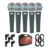 Kit Com 5 Mic Arcano Dinamicos Com Fio Rhodon-8 Kit P10 Cor Azul