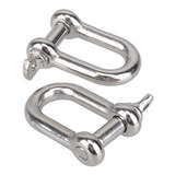 Kit Com 5 Peças De Manilha Reta De 6mm 1 4 Em Aço Inox 304