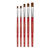 Kit Com 5 Pincel Chato 484 Orelha De Boi Condor 4 6 8 10 12 Cerdas Marrom