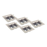 Kit Com 5 Placa Piso 4x4 Modular 2 Posto Cinza Tramontina