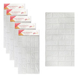 Kit Com 5 Placas Adesivas De Pvc Texturizada 3d 77cm X 70cm