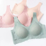Kit Com 5 Tops Sutiã Com Renda 5d Comfort Sutiã Sem Costura