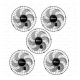 Kit Com 5 Ventiladores 50cm Bivolt Turbolex 40 Fios Preto