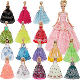 Kit Com 5 Vestidos Longos De Princesa P Bonecas Sheilinha