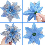 Kit Com 50 Pingentes De Floco De Neve De 14 Cm Com Glitter D