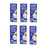 Kit Com 6 Água De Coco Esterilizada Kero Coco Caixa 1 Litros
