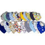 Kit Com 6 Babador Bandana Menino Atoalhado Varias Estampas