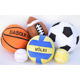 Kit Com 6 Bolas De Pelúcia Futebol Basquete Vôlei Americano Cor Multicor