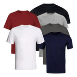 Kit Com 6 Camisetas Slim Cores Sortidas Em Algodão Premium